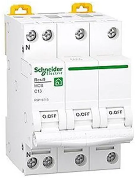 Schneider Electric Resi9 XP MCB/automatsikring 3PN C-karakteristik 13A 6kA 54mm